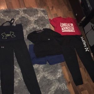 Bunch of under armor ,champion ,Hurley Nike pants